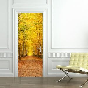 3D beau paysage autocollant de porte pour salon chambre bricolage PVC auto-adhésif papier peint étanche stickers muraux deursticker